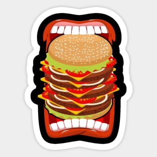 Cheese Burger Face Mask Sticker
